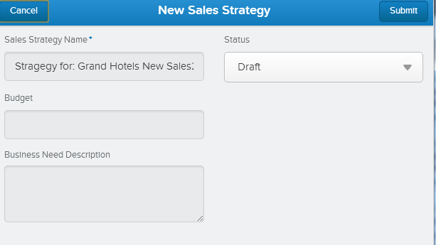 Using our new Sales Strategy action in Salesforce1