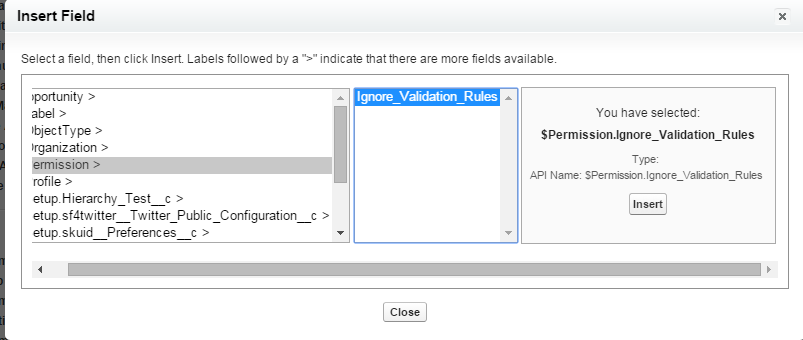 Adding Permission in Validation RUle